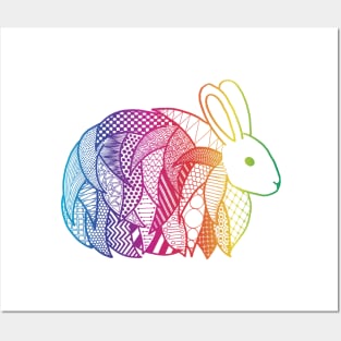 Rainbow Angora Rabbit Posters and Art